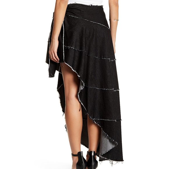 Norma Kamali USA New Frayed Wrap Denim Skirt SEXY - Picture 6 of 13